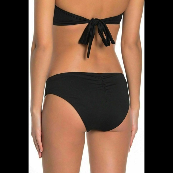 NEW BECCA [ XS ]‎ Color Cod Shirred Back Hipster Bikini Bottoms in Black - Picture 10 of 10